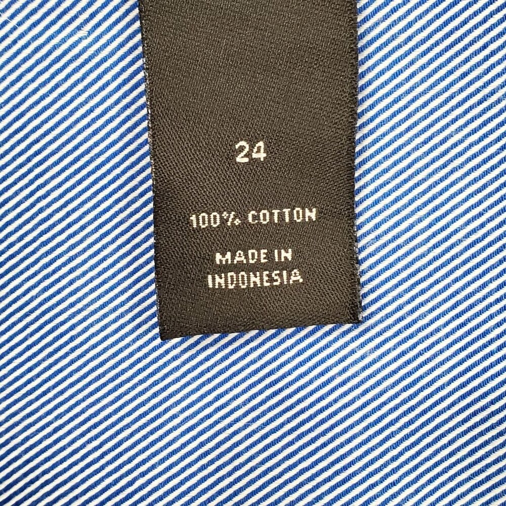 Lane Bryant Plus Size 24 Shirt Stripe Button Up Long Sleeve Collared Cotton Blue - Picture 8 of 10